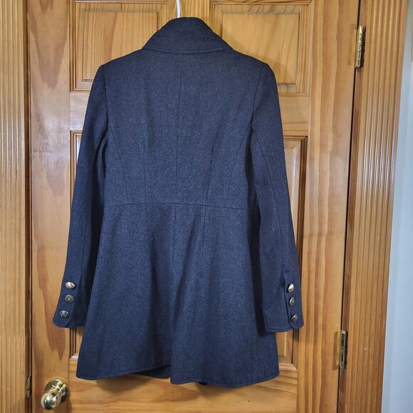 DKNY Double-Breasted Wool Petticoat - Heather Grey  Size 6 - Picture 2 of 7